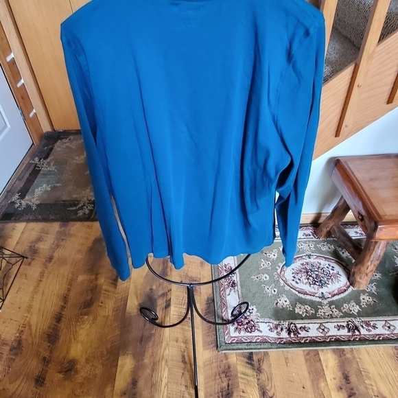L.L. Bean Teal Mock Neck Long Sleeve Sz 1X Plus Top - Picture 2 of 8